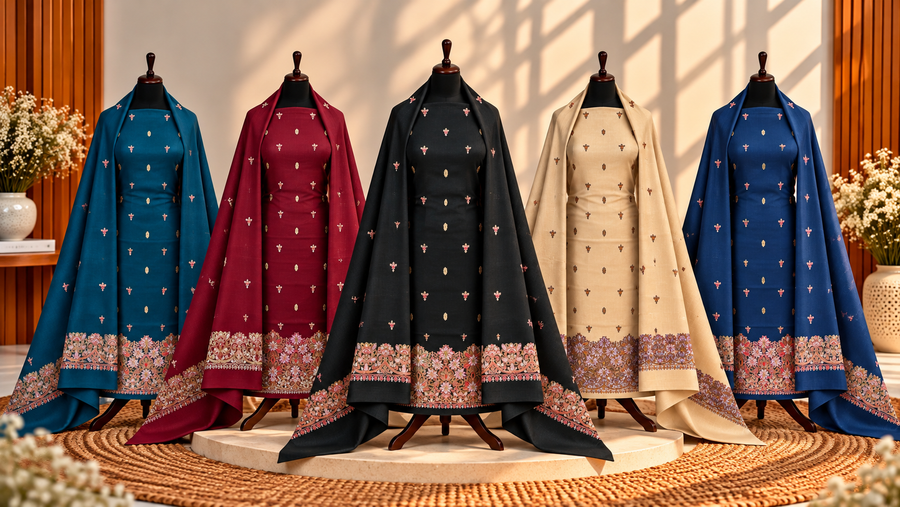 Premium Pashmina 3-Piece Embroidered Suits