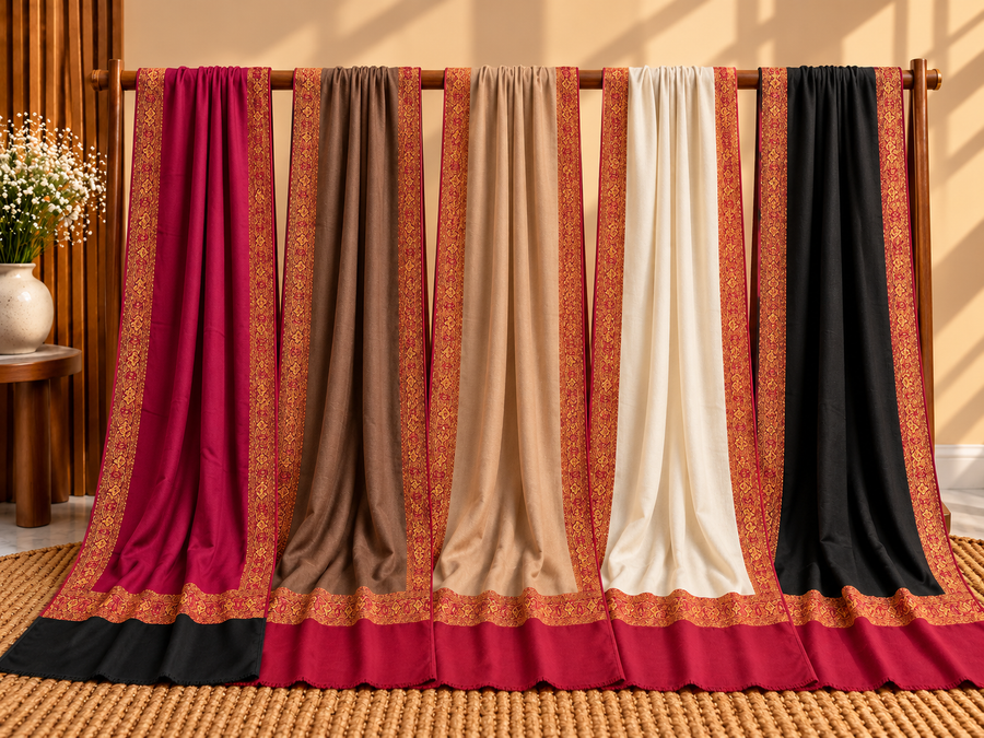 Pashmina Kani Border Shawls
