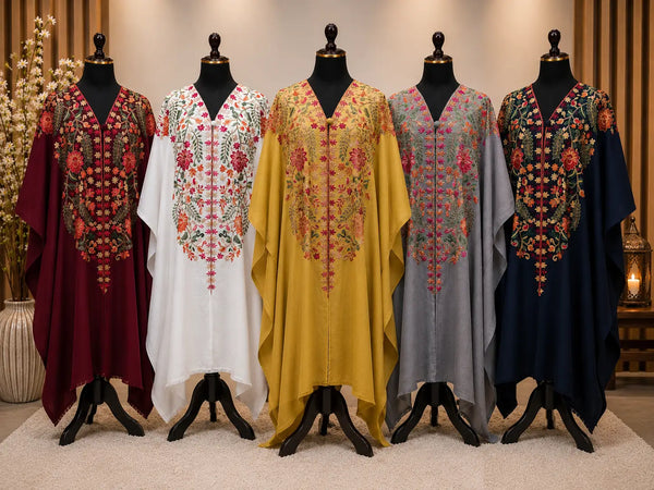 Pashmina Embroidered Cape Shawls