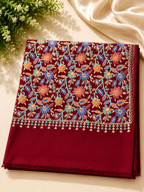 Resham Work Pashmina Full Embroidered Shawls
