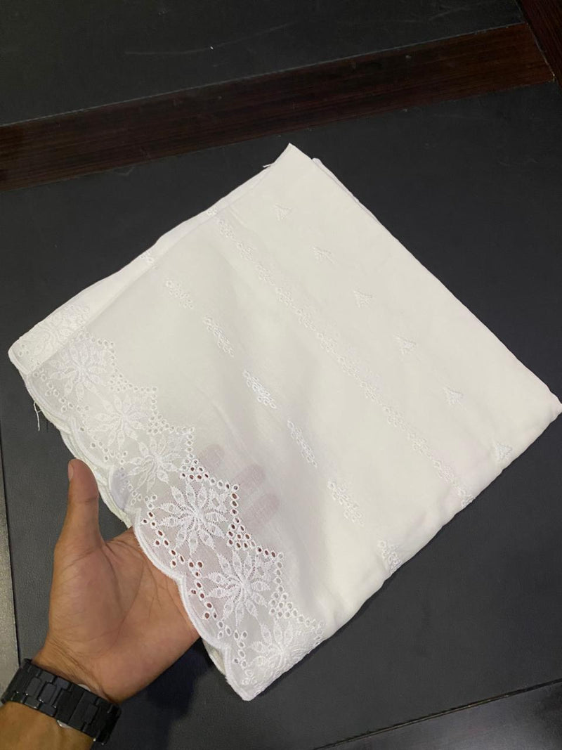 White Pure Lawn Embroidered Dupattas