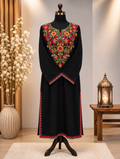 Black Kashmiri Pashmina Embroidered Pheran Shirt Only