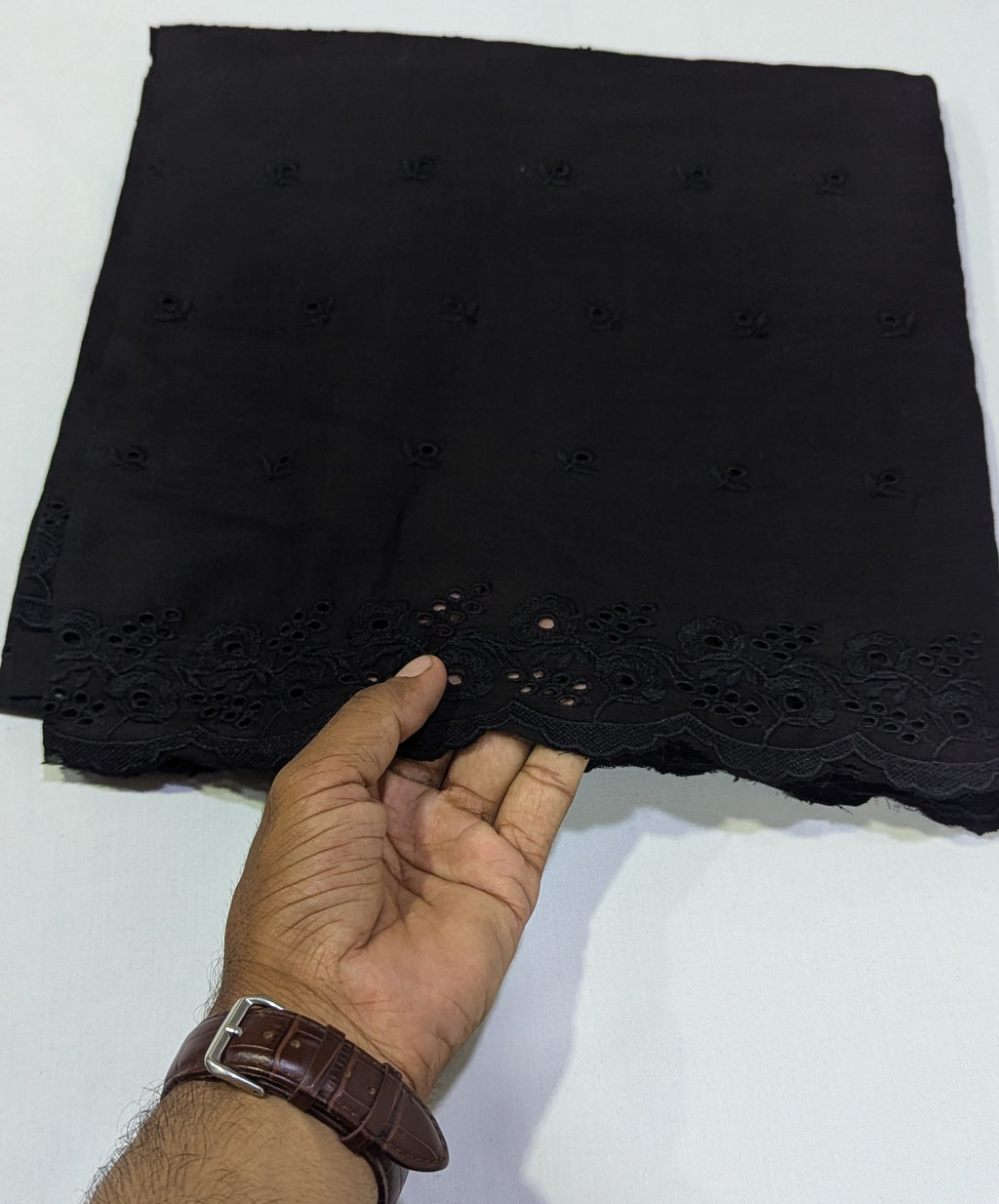 Pure Lawn Black Chikankari Embroidered Shawl