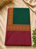 Bottle Green Kani Border Pashmina Shawl | Premium Quality | Perfect Gift for Loved Ones