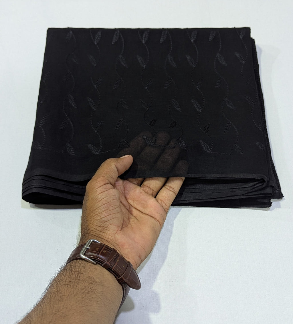 Black Pure Lawn Embroidered Dupattas