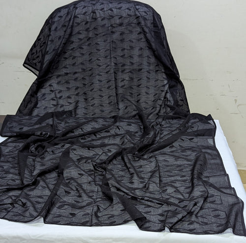 Black Pure Lawn Embroidered Dupattas