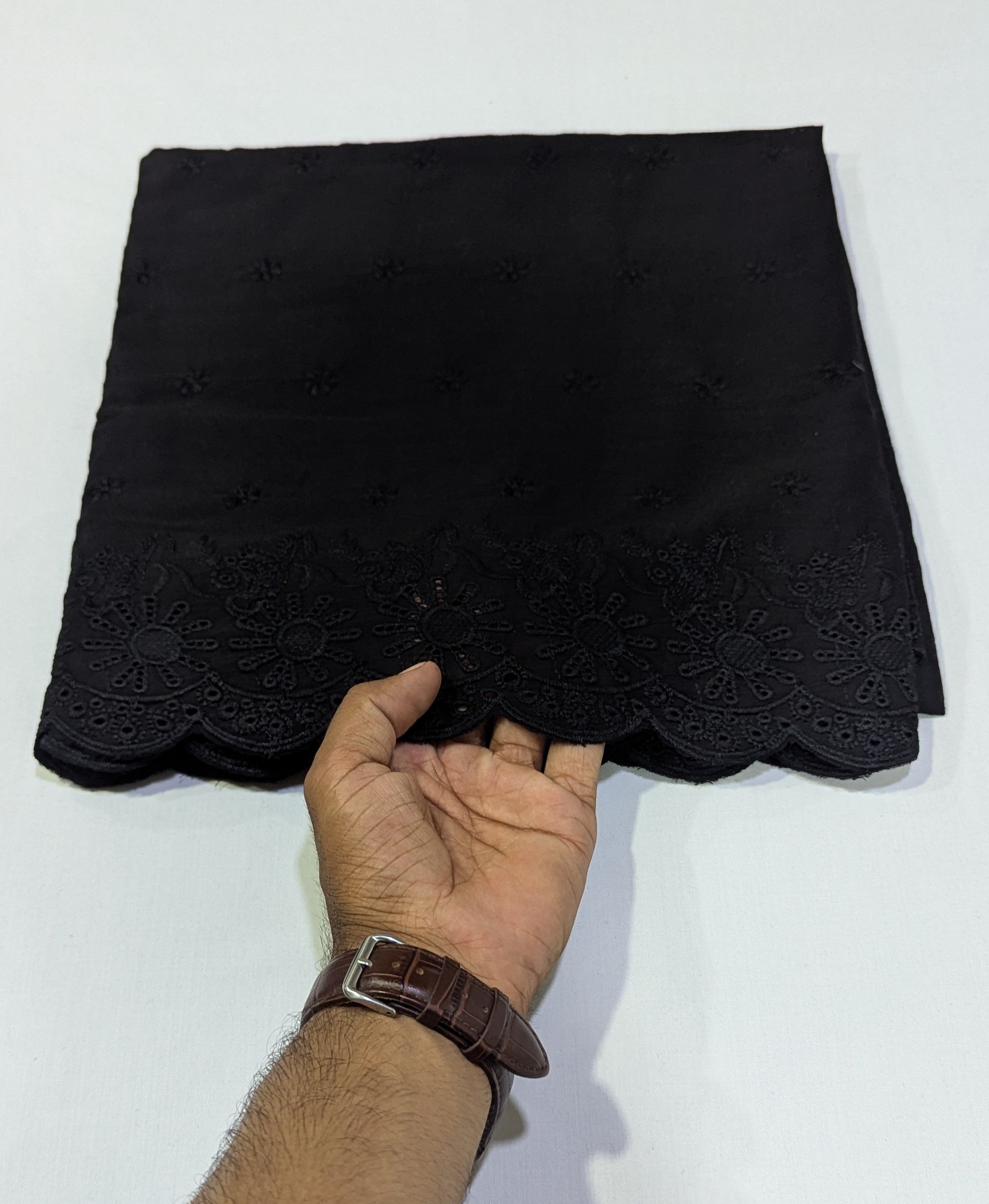 Pure Lawn Black Chikankari Embroidered Shawl