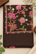 Choc Brown Pashmina Full Gulabkar Embroidered Stole