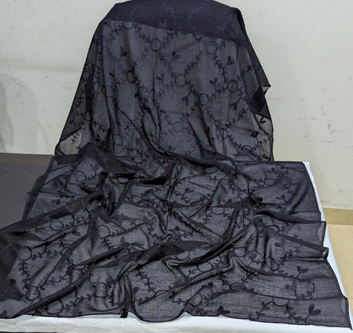 Black Pure Lawn Embroidered Dupattas
