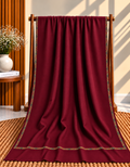 Maroon 4-Side Hashia Border Embroidered Pashmina Shawl