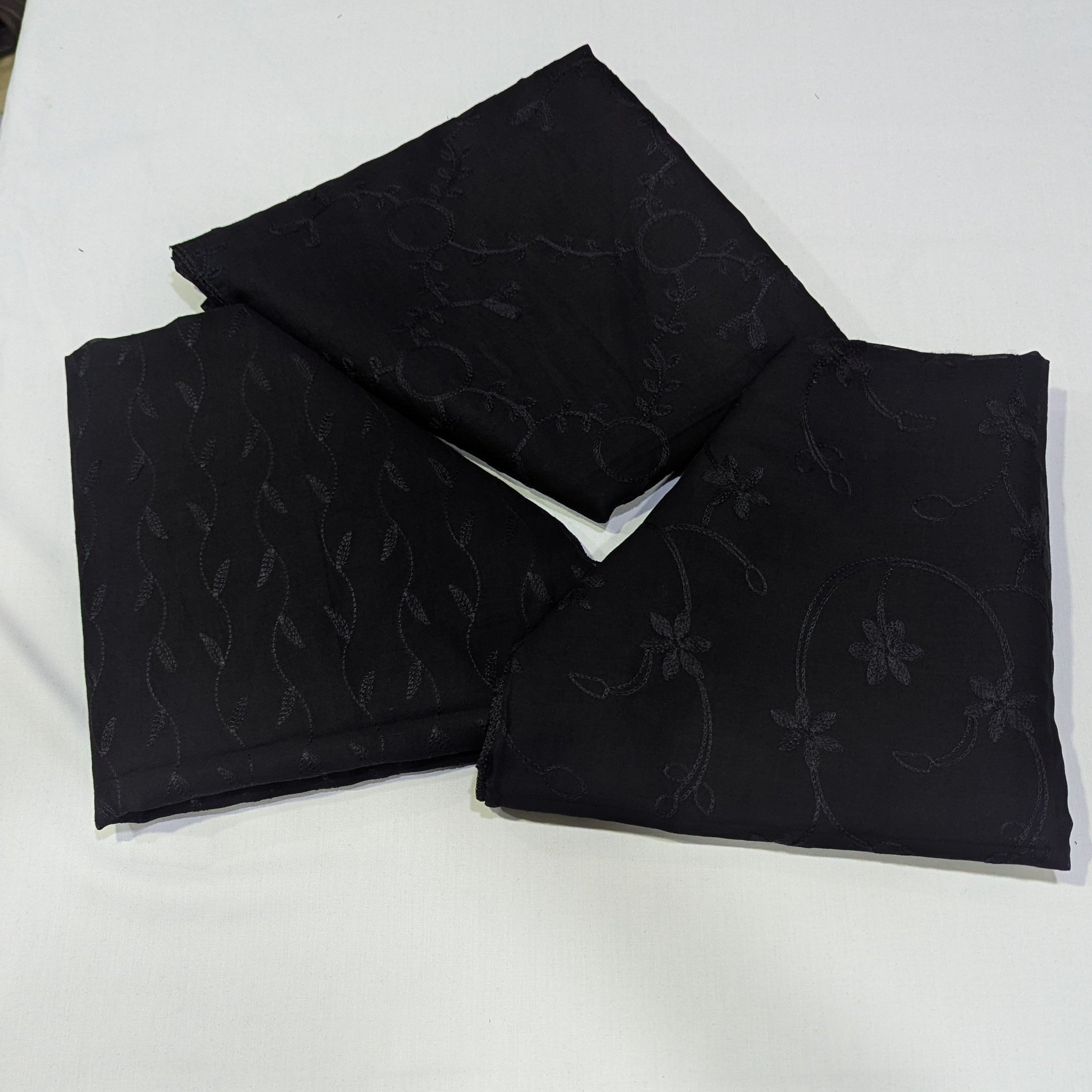 Black Pure Lawn Embroidered Dupattas