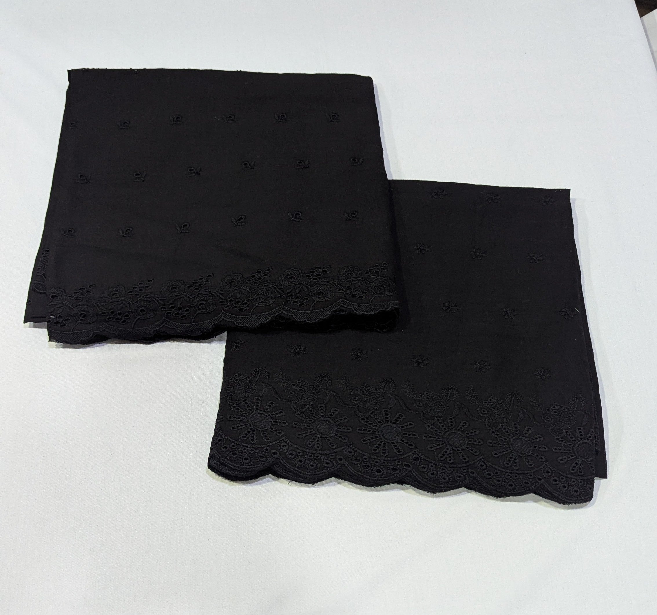 Pure Lawn Black Chikankari Embroidered Shawl