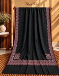 Black B3 Pashmina Kani Floral Border Shawl