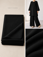 Jet Black Plain Pashmina Suit