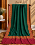 Bottle Green Kani Border Pashmina Shawl