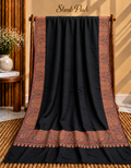 Black B1 Pashmina Kani Paisley Border Shawl