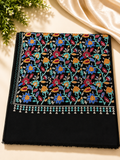 Black Kashmiri Jaal Shawl | Full Embroidered Shawl Resham Work Aar Embroidery