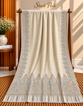 Off-White Moonlight Kani Border Shawl – Skin Paisley