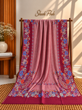 Pink Moonlight Kani Border Shawl – Magenta Floral