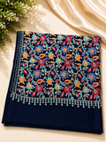 Navy Blue Kashmiri Jaal Shawl | Full Embroidered Shawl Resham Work Aar Embroidery