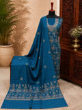 Zinc Kashmiri Pashmina Handmade Kacha Tanka Needle Work 3Pc Suit