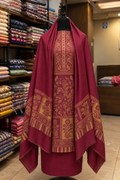 Maroon Premium Kashmiri Kani Pashmina 3-Piece Suit