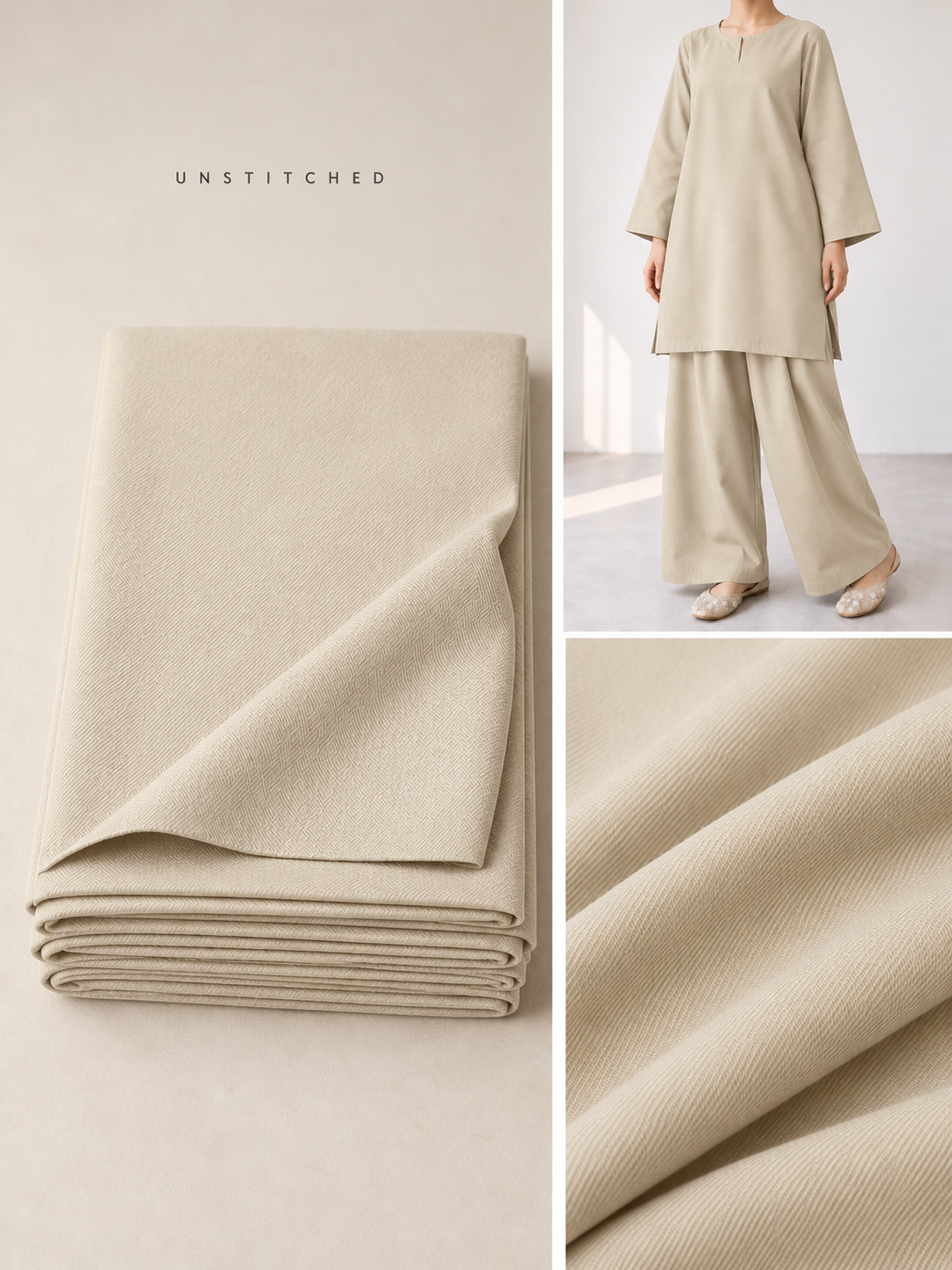 Light Skin Plain Pashmina Suit