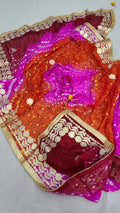 Silk Chunri Handmade Embroidered Dupatta Gota Work