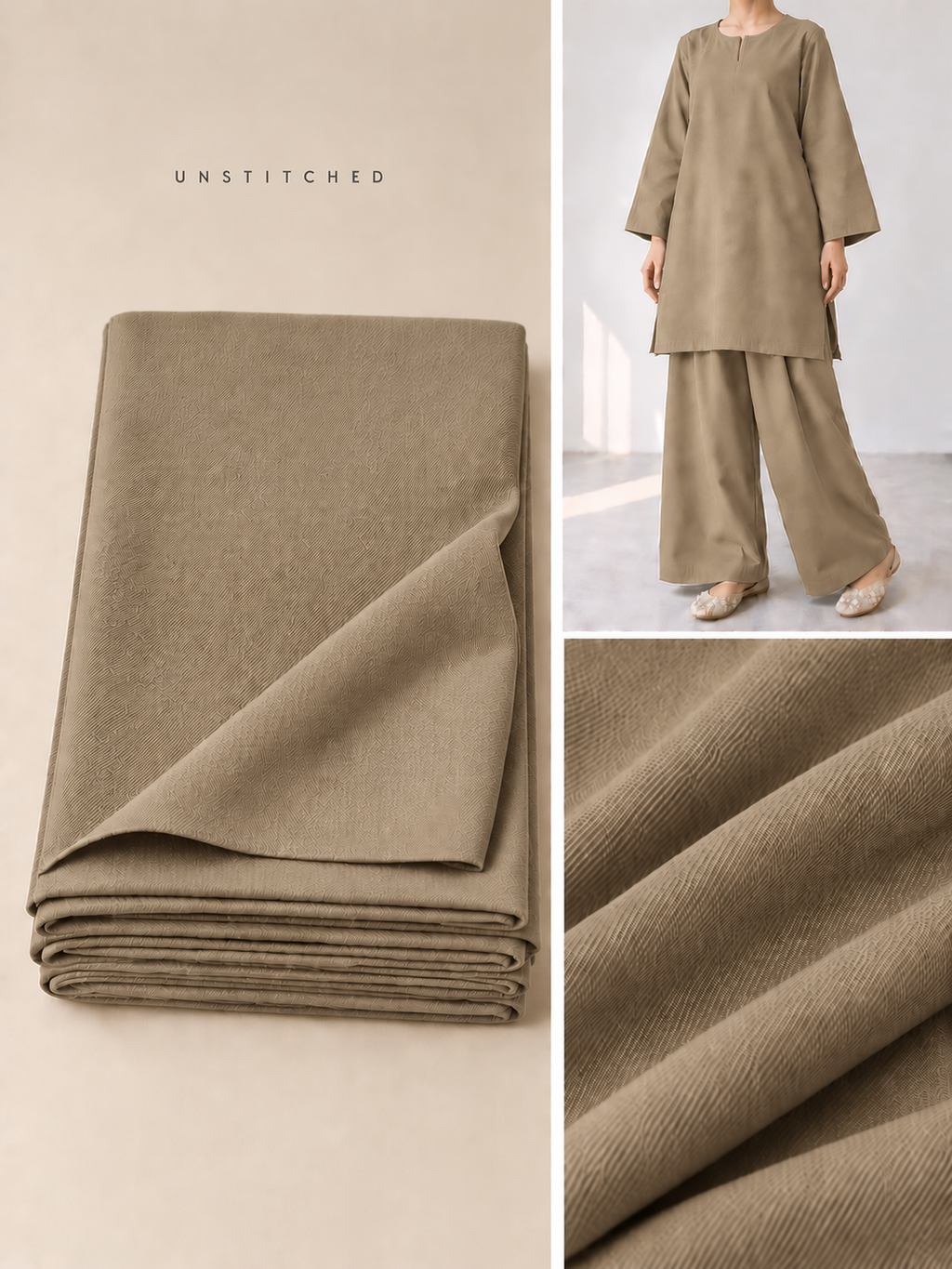 Dark Skin Plain Pashmina Suit