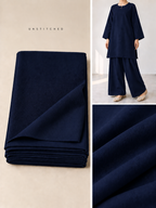 Navy Blue Plain Pashmina Suit