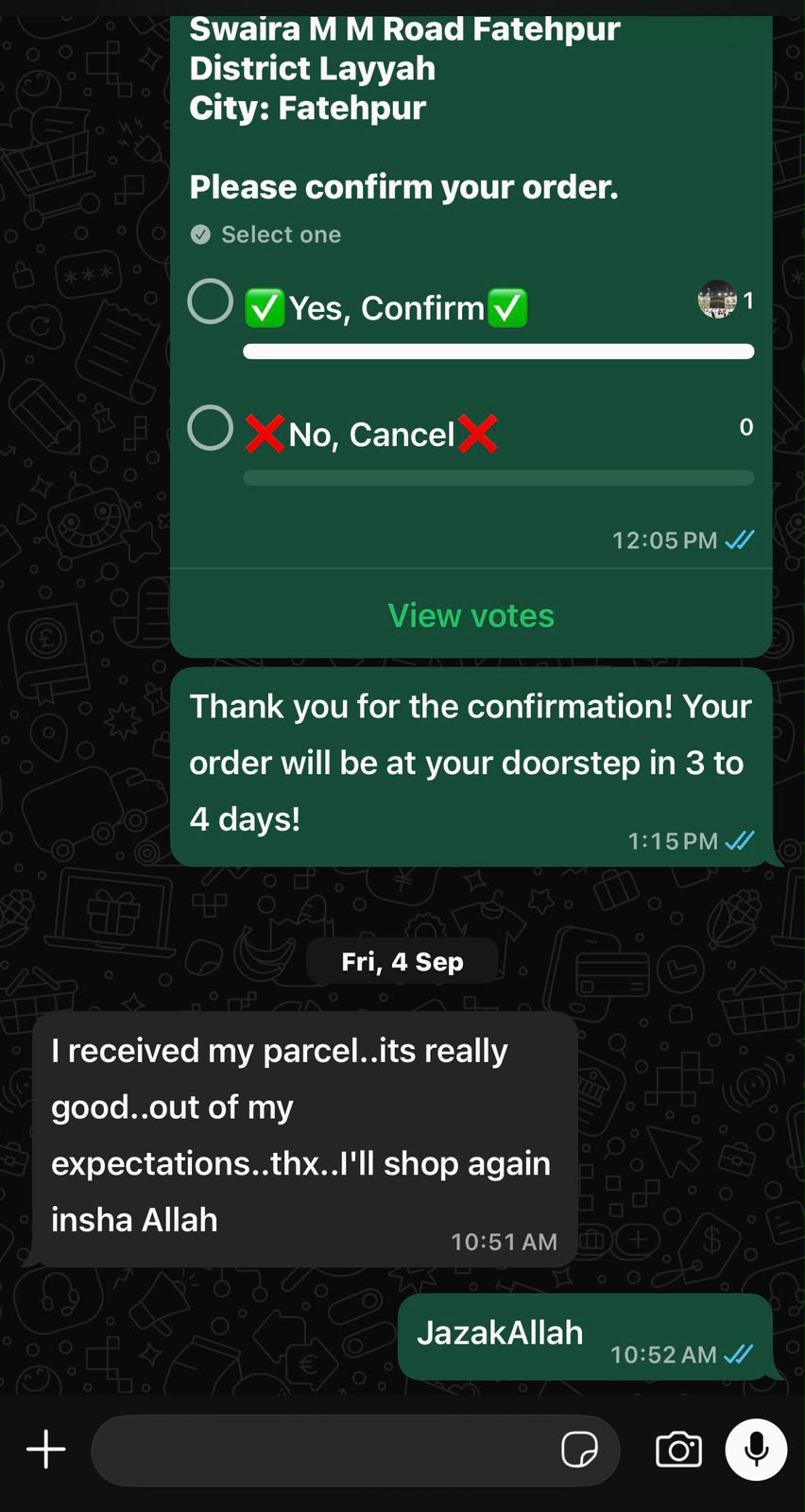 Customer review