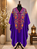 Purple Pashmina Kashmiri Embroidered Cape Shawl image 0