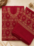 Kashmiri Pashmina Handmade Kacha Tanka Needle Work 3Pc Suit image 0