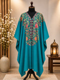 Sea Green Pashmina Kashmiri Embroidered Cape Shawl image 0