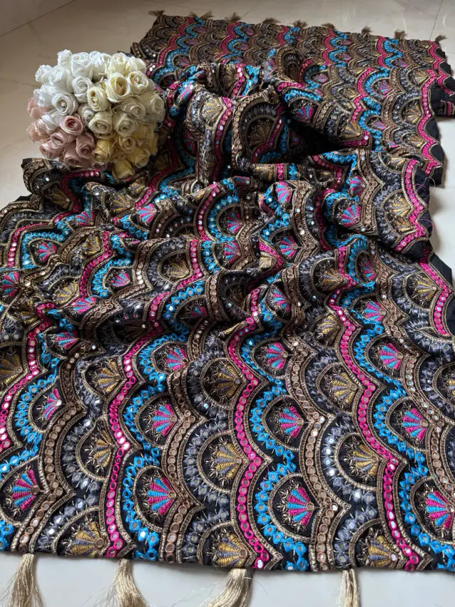 Luxury Khaddar Full Embroidered Shawl | Festive Wear