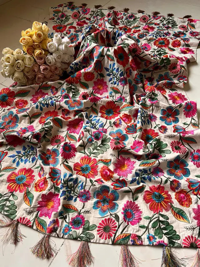 Luxury Khaddar Full Embroidered Shawl | Festive Wear