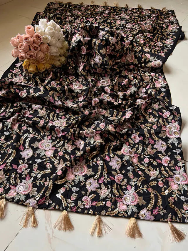 Luxury Khaddar Full Embroidered Shawl | Festive Wear