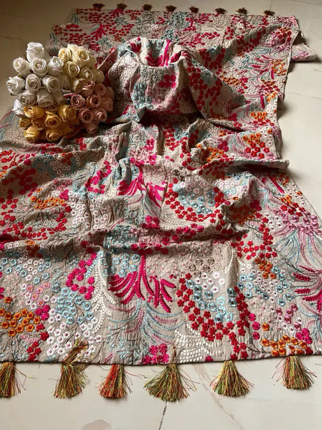 Luxury Khaddar Full Embroidered Shawl | Festive Wear