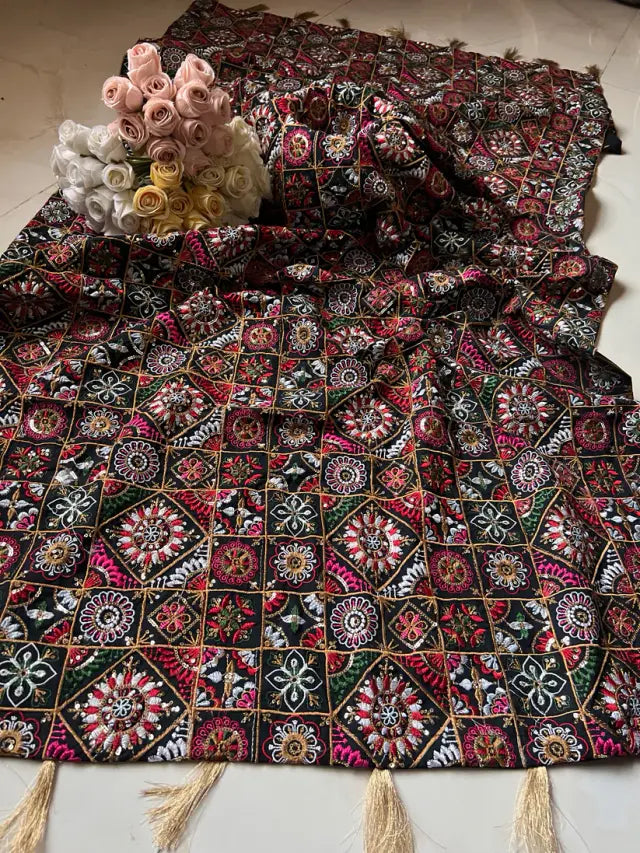 Luxury Khaddar Full Embroidered Shawl | Festive Wear